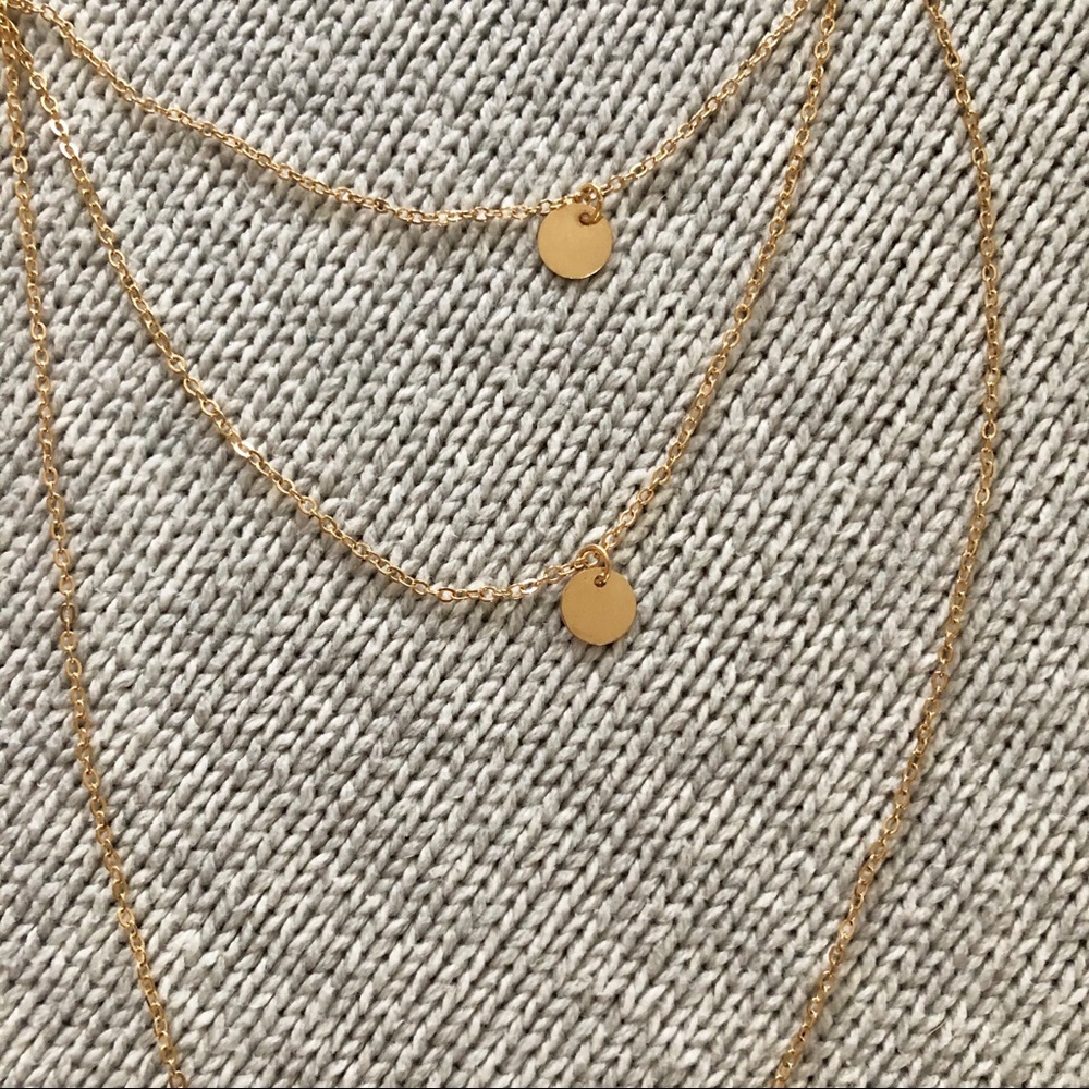 Dainty Layered Disc Necklace Set - Picture 4 of 7